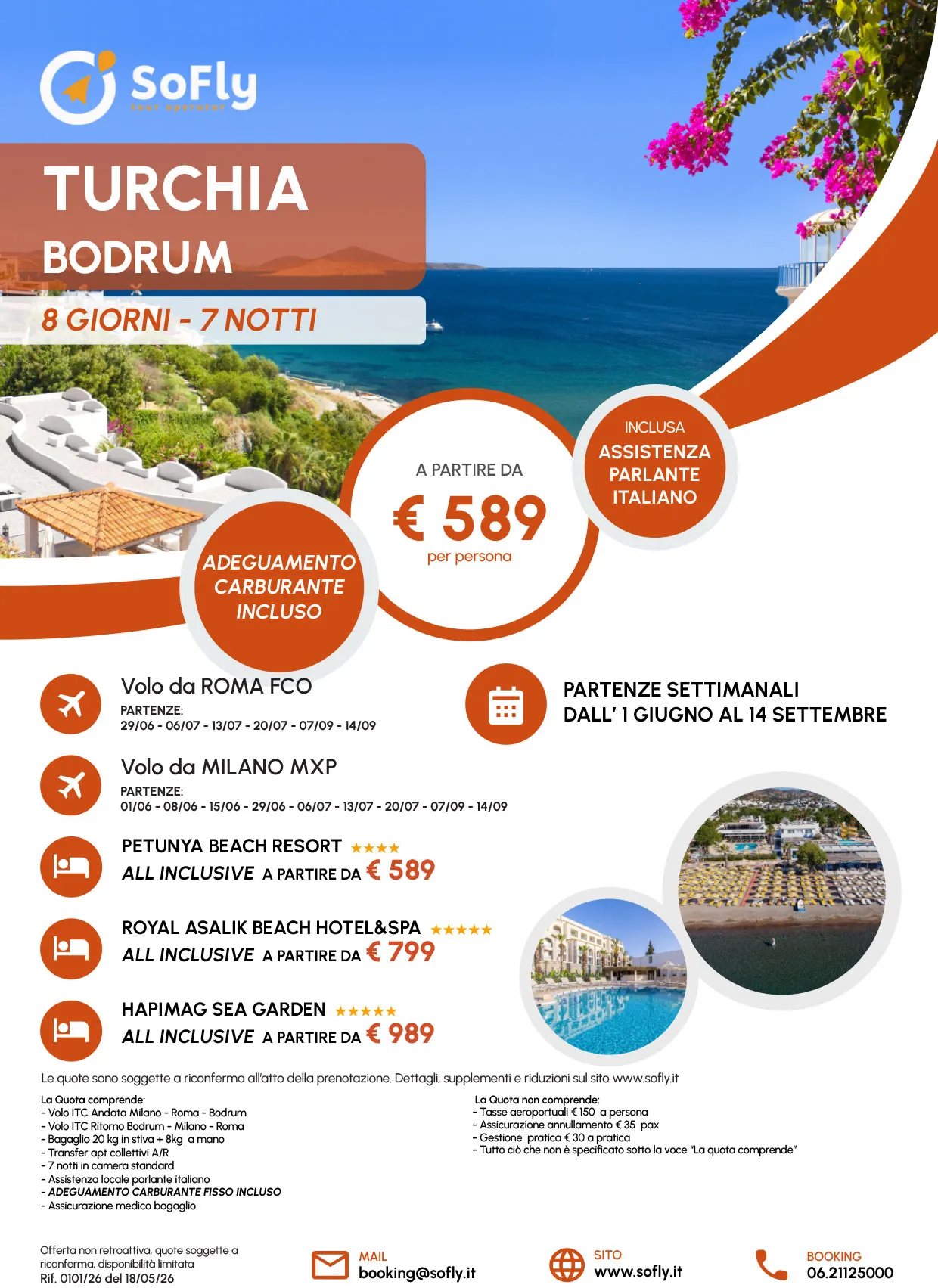 SPECIALE ESTATE BODRUM CON VOLI DA ROMA E MILANO