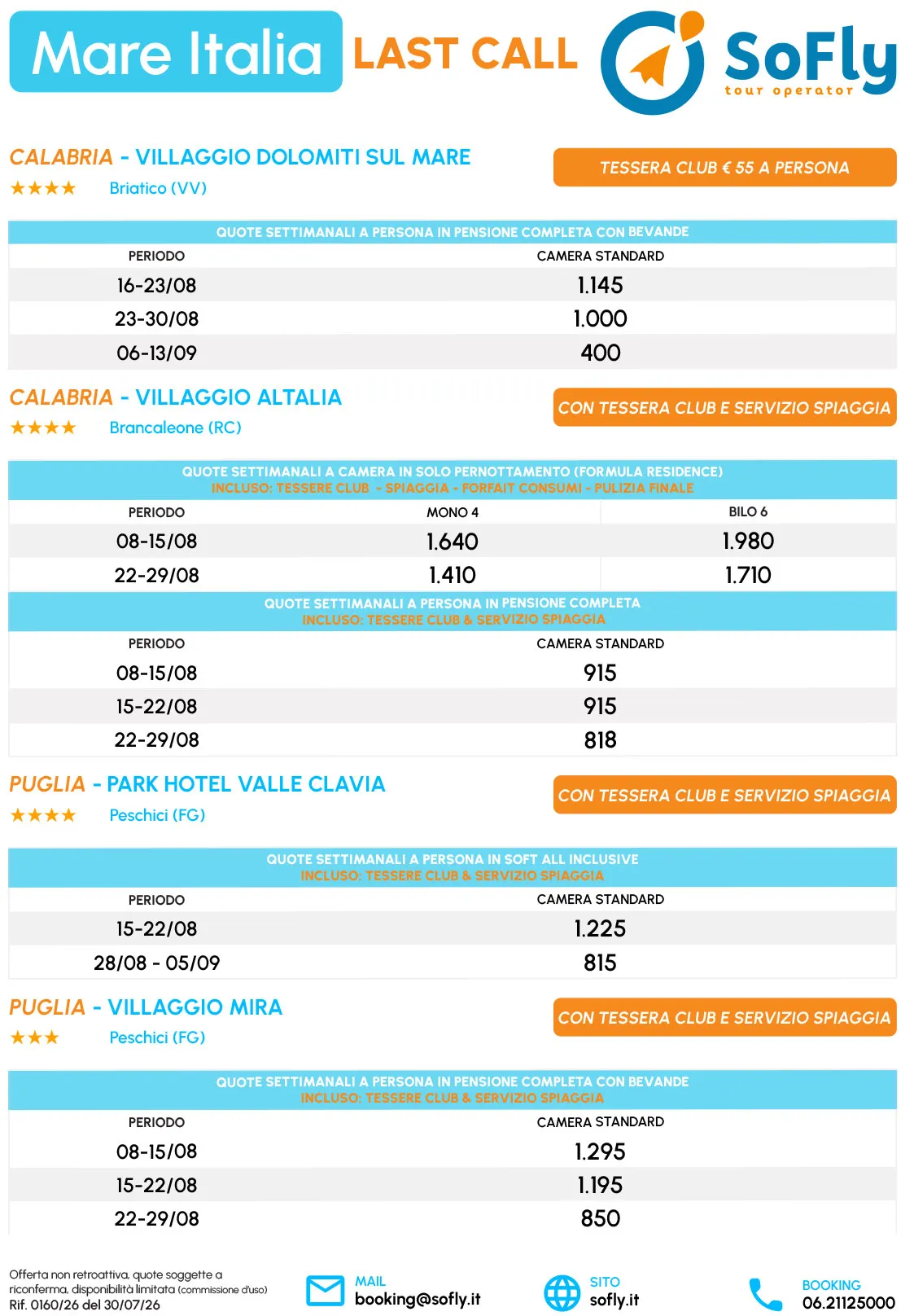 SPECIALE MARE ITALIA AGOSTO LAST CALL
