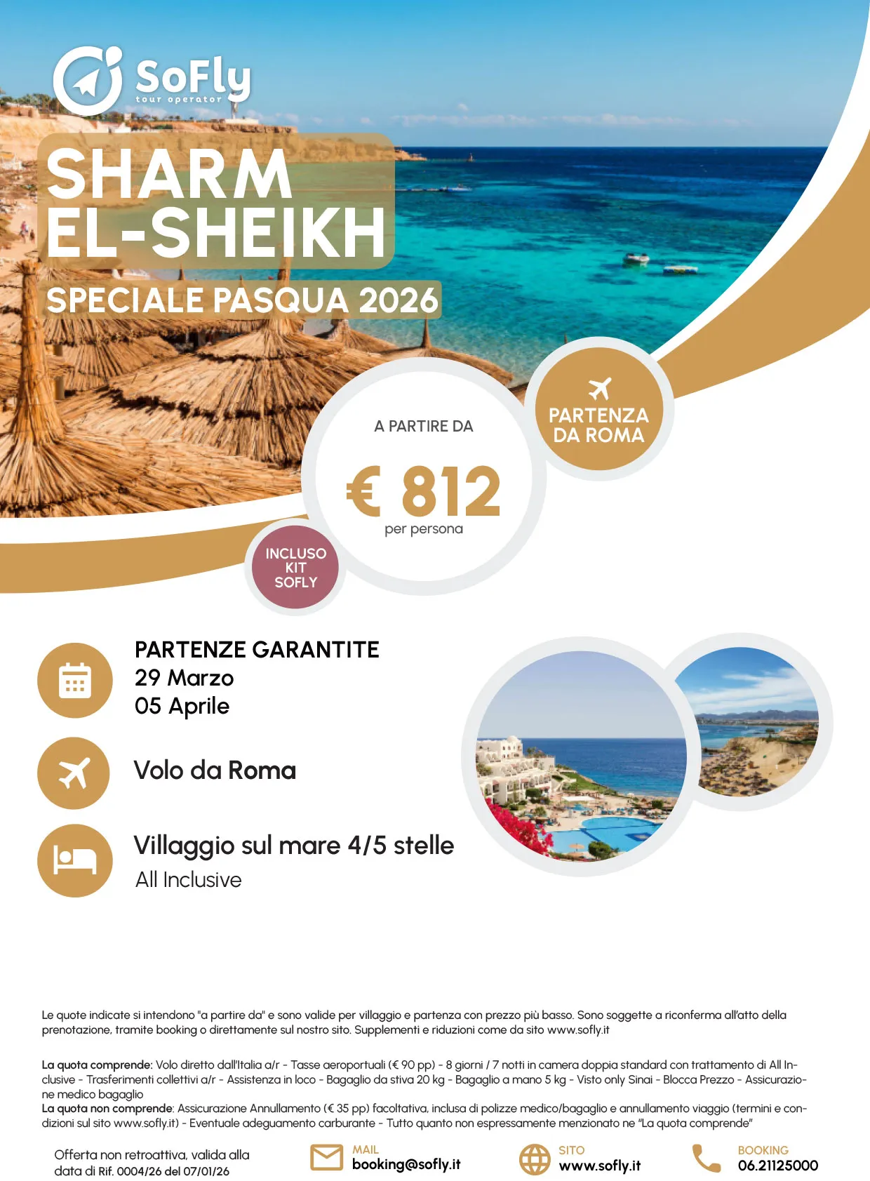 SHARM EL SHEIKH SPECIALE PASQUA 2026 VOLO DA ROMA