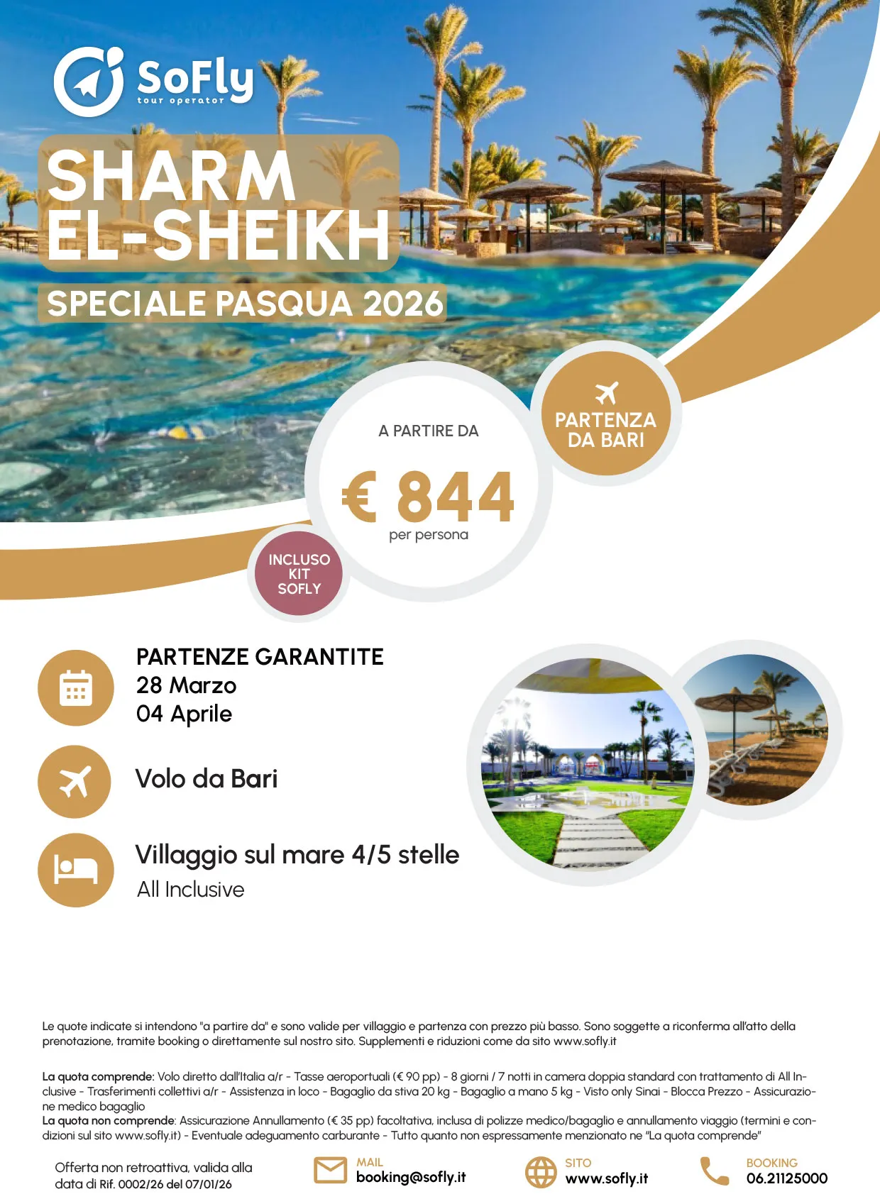 SHARM EL SHEIKH SPECIALE PASQUA 2026 VOLO DA BARI