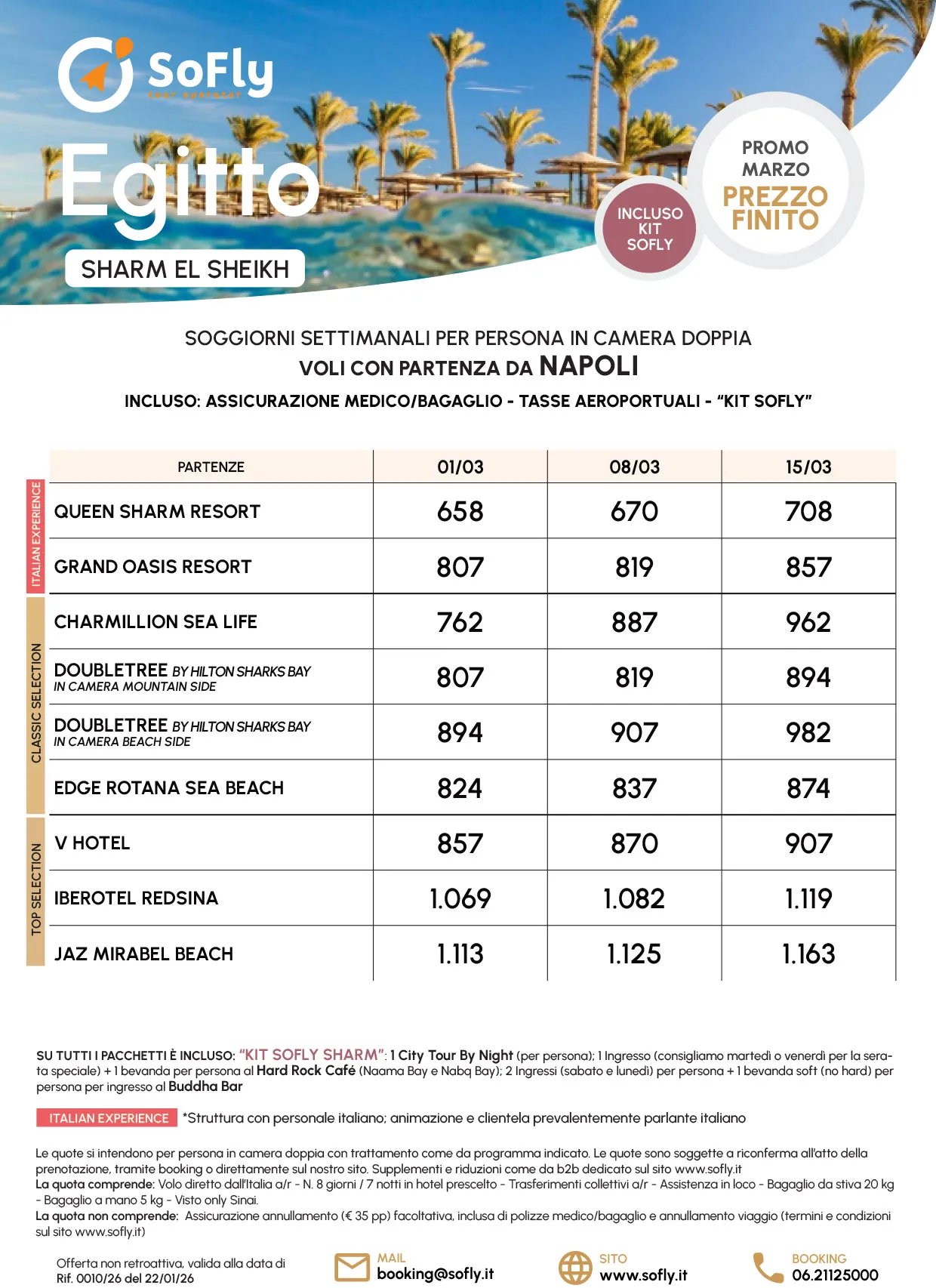 SHARM EL SHEIKH MARZO 2026 VOLO DA NAPOLI