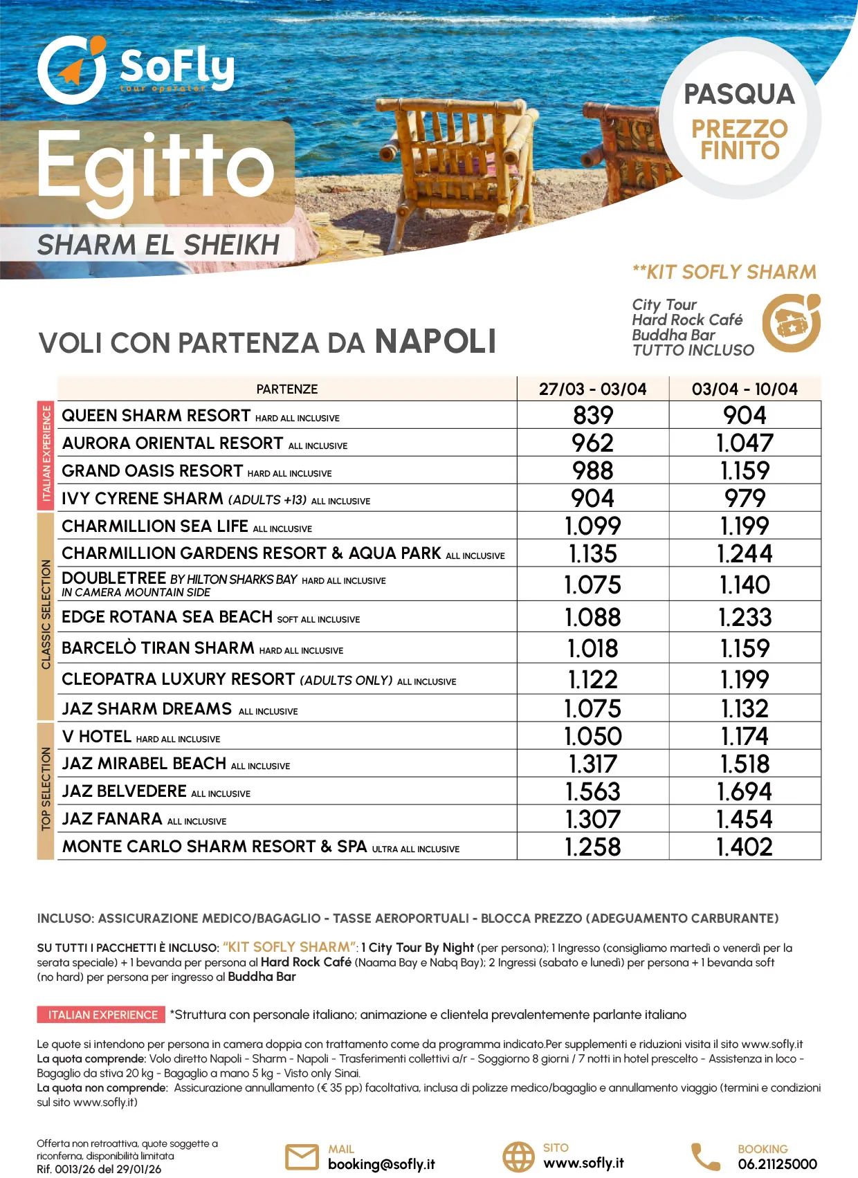 SHARM EL SHEIKH PASQUA 2026 VOLO DA NAPOLI