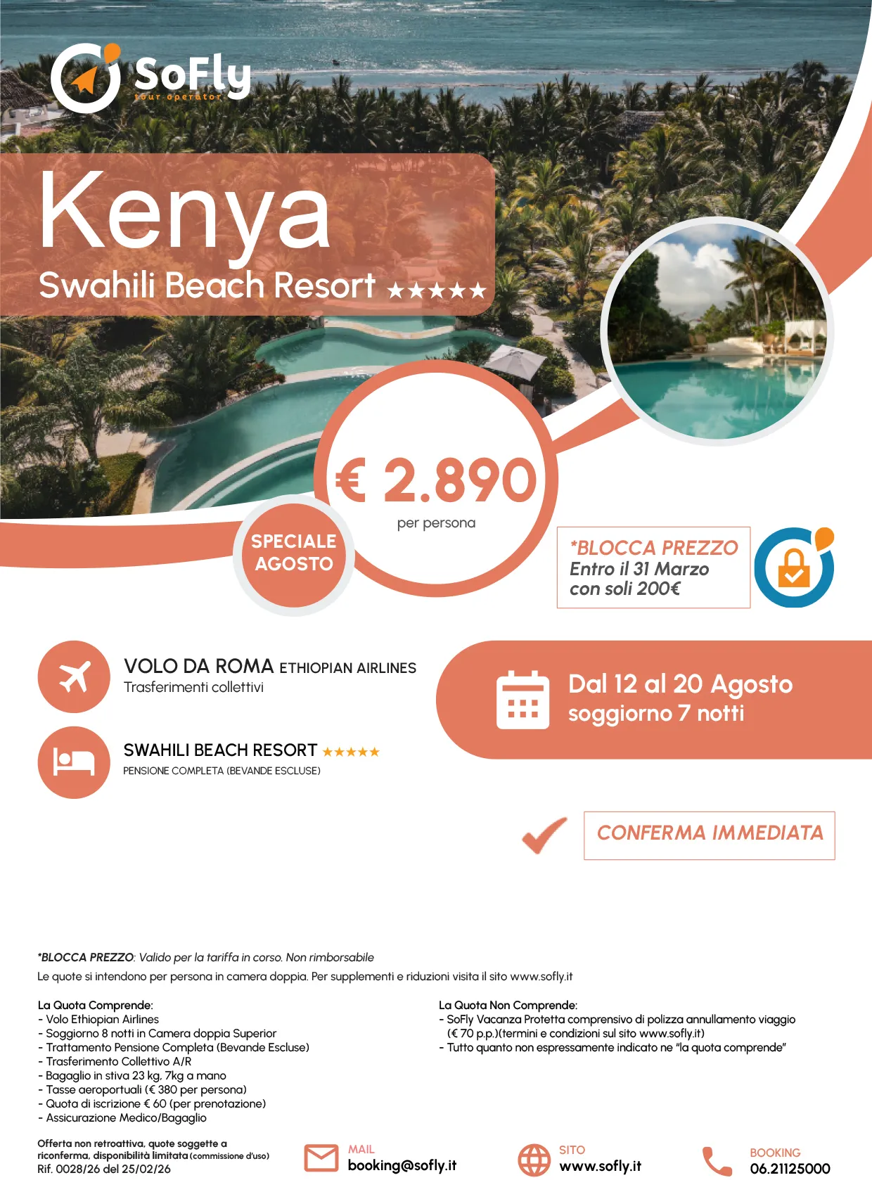 SPECIALE KENYA AGOSTO CON VOLO DA ROMA