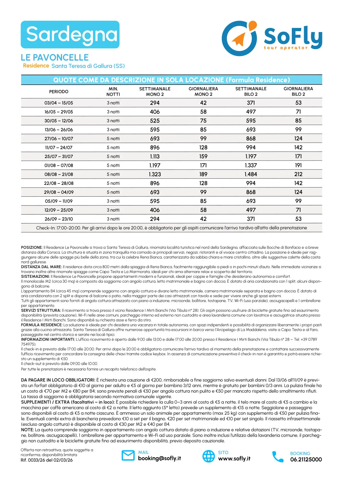 SPECIALE SARDEGNA ESTATE LE PAVONCELLE RESIDENCE