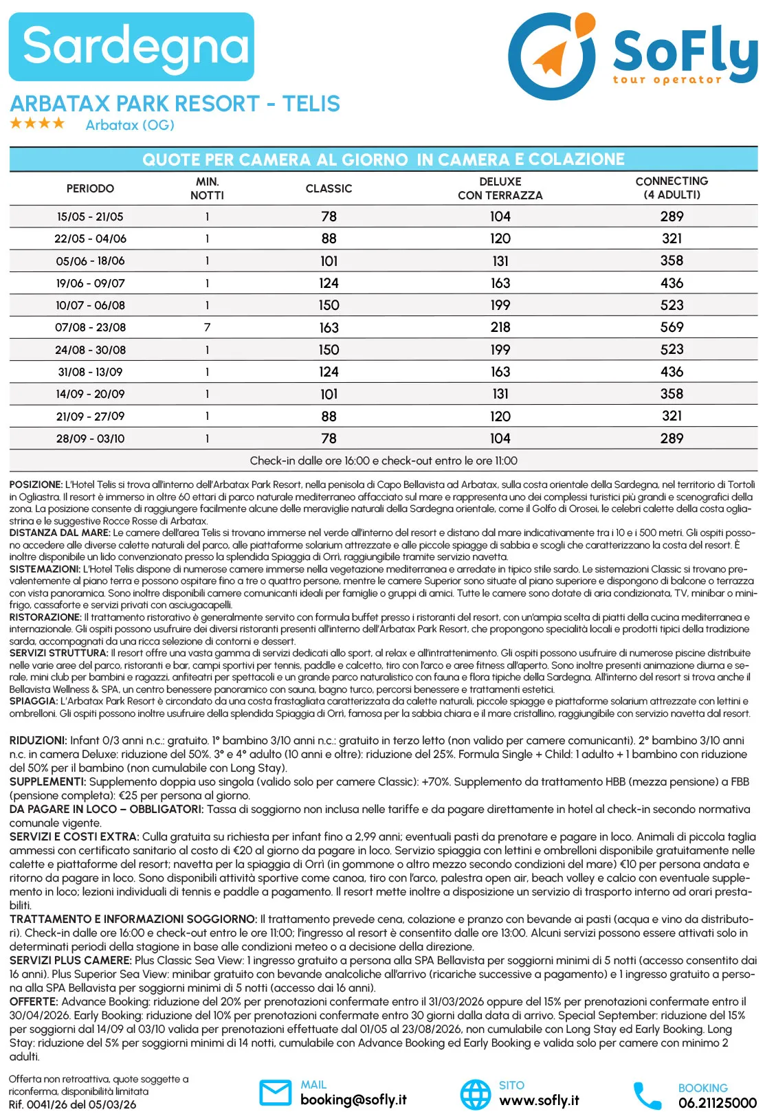 SPECIALE SARDEGNA ESTATE ARBATAX PARK RESORT TELIS