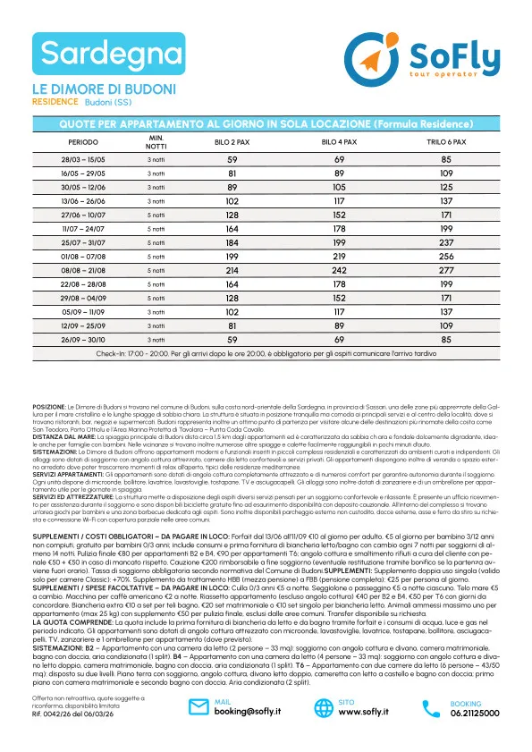 SPECIALE SARDEGNA ESTATE  LE DIMORE DI BUDONI RESIDENCE